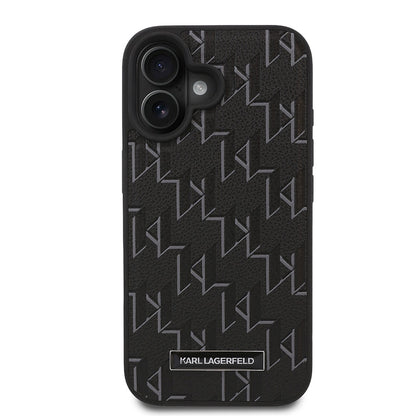 iPhone 16 Kılıf Karl Lagerfeld orijinal Lisanslı M-safe Şarj Özellikli KL Yazılı Hot Stamp Kılıf