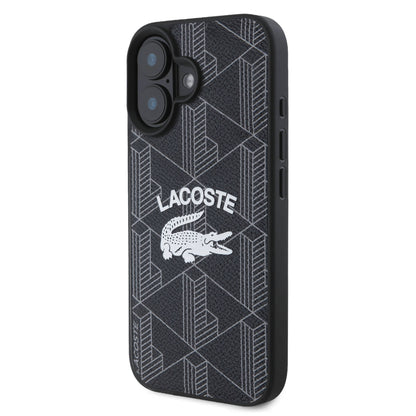 iPhone 16 Kılıf Lacoste Orijinal Lisanslı M-safe Şarj Özellikli Mono Vintage Logo Kılıf