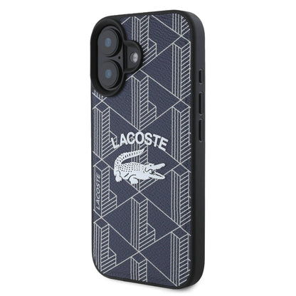 iPhone 16 Kılıf Lacoste Orijinal Lisanslı M-safe Şarj Özellikli Mono Vintage Logo Kılıf