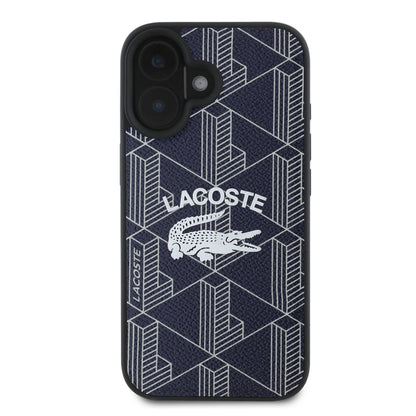iPhone 16 Kılıf Lacoste Orijinal Lisanslı M-safe Şarj Özellikli Mono Vintage Logo Kılıf