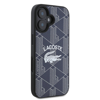 iPhone 16 Kılıf Lacoste Orijinal Lisanslı M-safe Şarj Özellikli Mono Vintage Logo Kılıf