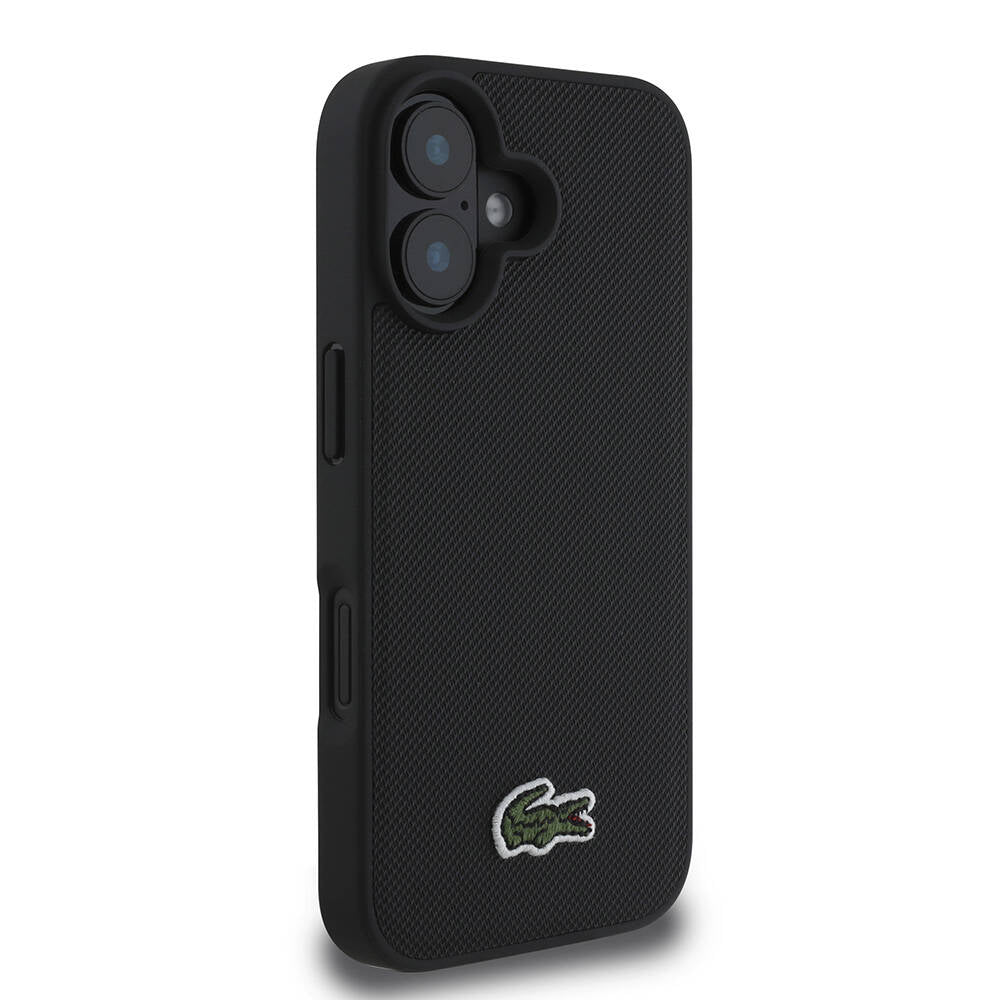 iPhone 16 Kılıf Lacoste Orijinal Lisanslı PU Pike Desenli Arka Yüzey İkonik Timsah Dokuma Logolu Kılıf