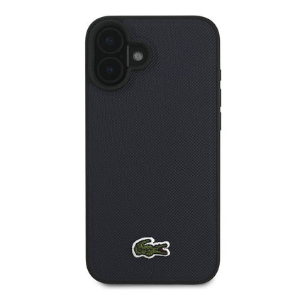 iPhone 16 Kılıf Lacoste orijinal Lisanslı PU Pike Desenli Arka Yüzey İkonik Timsah Dokuma Logolu Kılıf