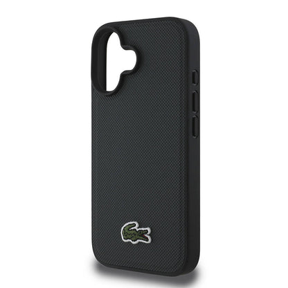 iPhone 16 Kılıf Lacoste orijinal Lisanslı PU Pike Desenli Arka Yüzey İkonik Timsah Dokuma Logolu Kılıf