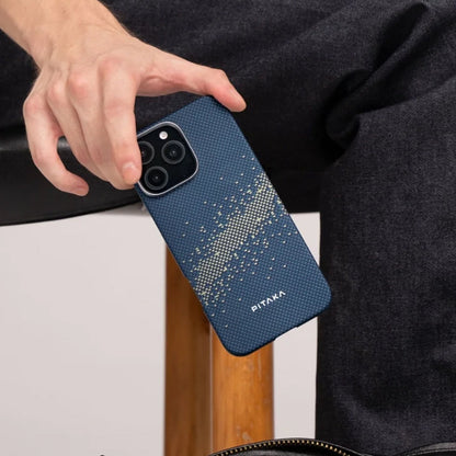 iPhone 16 Kılıf M-safe Şarj Özellikli Aramid Fiber Pitaka Tactile Woven Starpeak Serisi Over The Horizon Kılıf