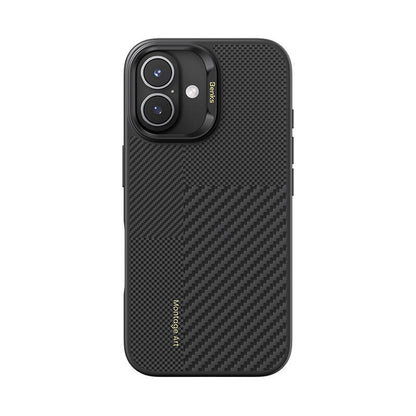 iPhone 16 Kılıf M-safe Şarj Özellikli Karbon Fiber Benks Montage Hybrid ArmorPro Kevlar Kılıf
