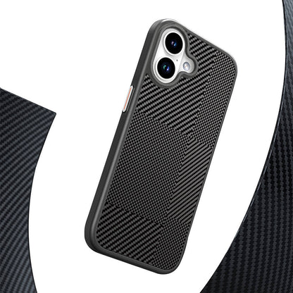 iPhone 16 Kılıf M-safe Şarj Özellikli Karbon Fiber Desenli Mutural Montage Kılıf