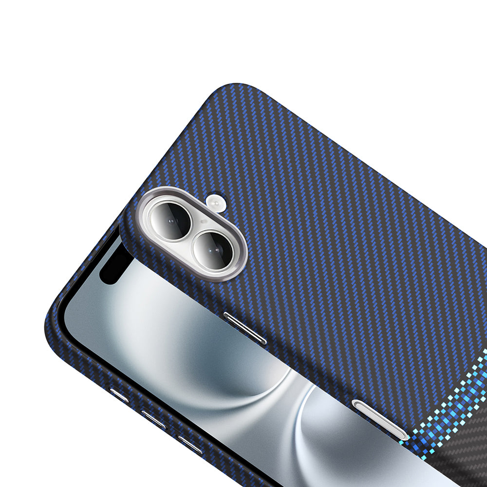 iPhone 16 Kılıf M-safe Şarj Özellikli Karbon Fiber Görünümlü Zore Gros Kılıf