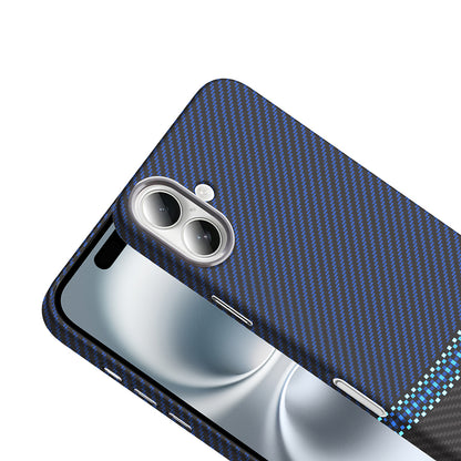 iPhone 16 Kılıf M-safe Şarj Özellikli Karbon Fiber Görünümlü Zore Gros Kılıf