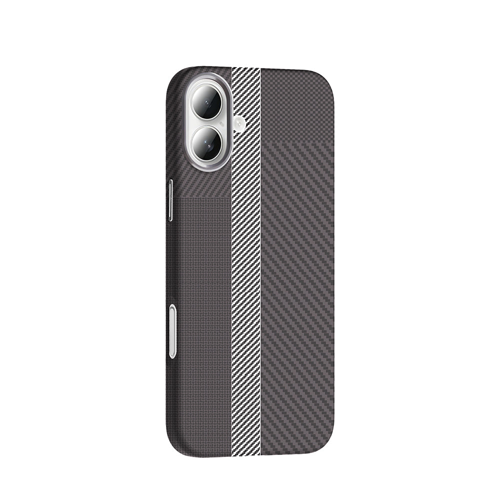 iPhone 16 Kılıf M-safe Şarj Özellikli Karbon Fiber Görünümlü Zore Gros Kılıf