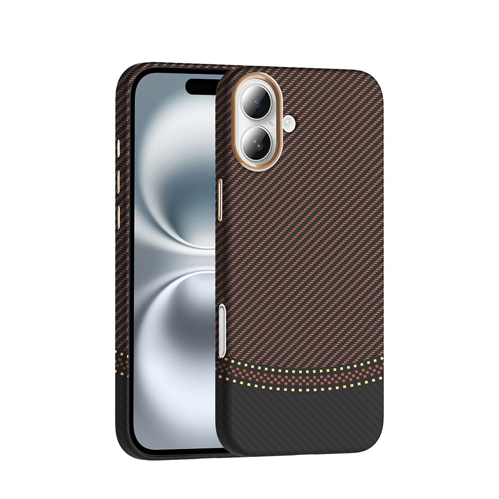 iPhone 16 Kılıf M-safe Şarj Özellikli Karbon Fiber Görünümlü Zore Gros Kılıf