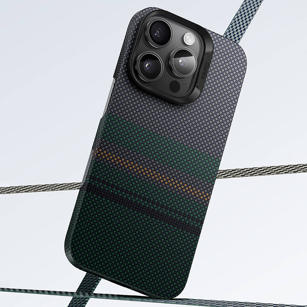 iPhone 16 Kılıf M-safe Şarj Özellikli Karbon Fiber Tasarımlı Benks Aurora ArmorAir Kevlar Kılıf
