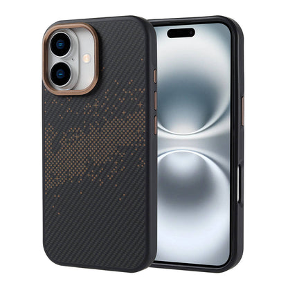 iPhone 16 Kılıf M-safe Şarj Özellikli Karbon Fiber Tasarımlı Zore Vave Kılıf
