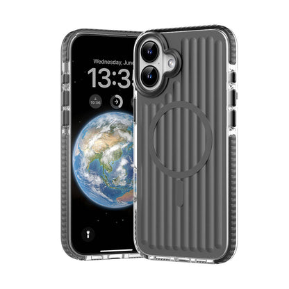 iPhone 16 Kılıf M-safe Şarj Özellikli Oyuklu Tasarım Mutural Bumpy Clear Kılıf