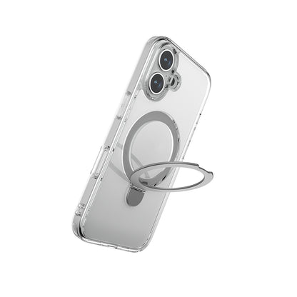 iPhone 16 Kılıf M-safe Şarj Özellikli Raptic Air Stand Serisi Buzlu Transparan Tasarımlı Standlı Kılıf