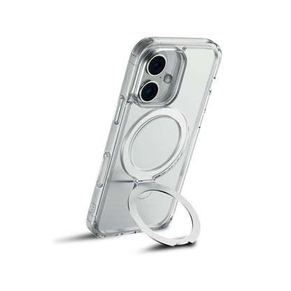iPhone 16 Kılıf M-safe Şarj Özellikli Raptic Air Stand Serisi Buzlu Transparan Tasarımlı Standlı Kılıf