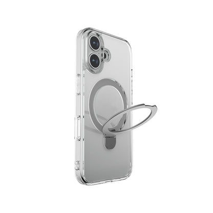 iPhone 16 Kılıf M-safe Şarj Özellikli Raptic Air Stand Serisi Buzlu Transparan Tasarımlı Standlı Kılıf