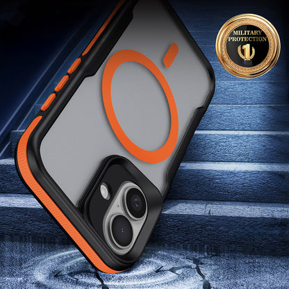 iPhone 16 Kılıf M-safe Şarj Özellikli Renkli Kenar Airbag Şeritli Zore Lamer Kılıf