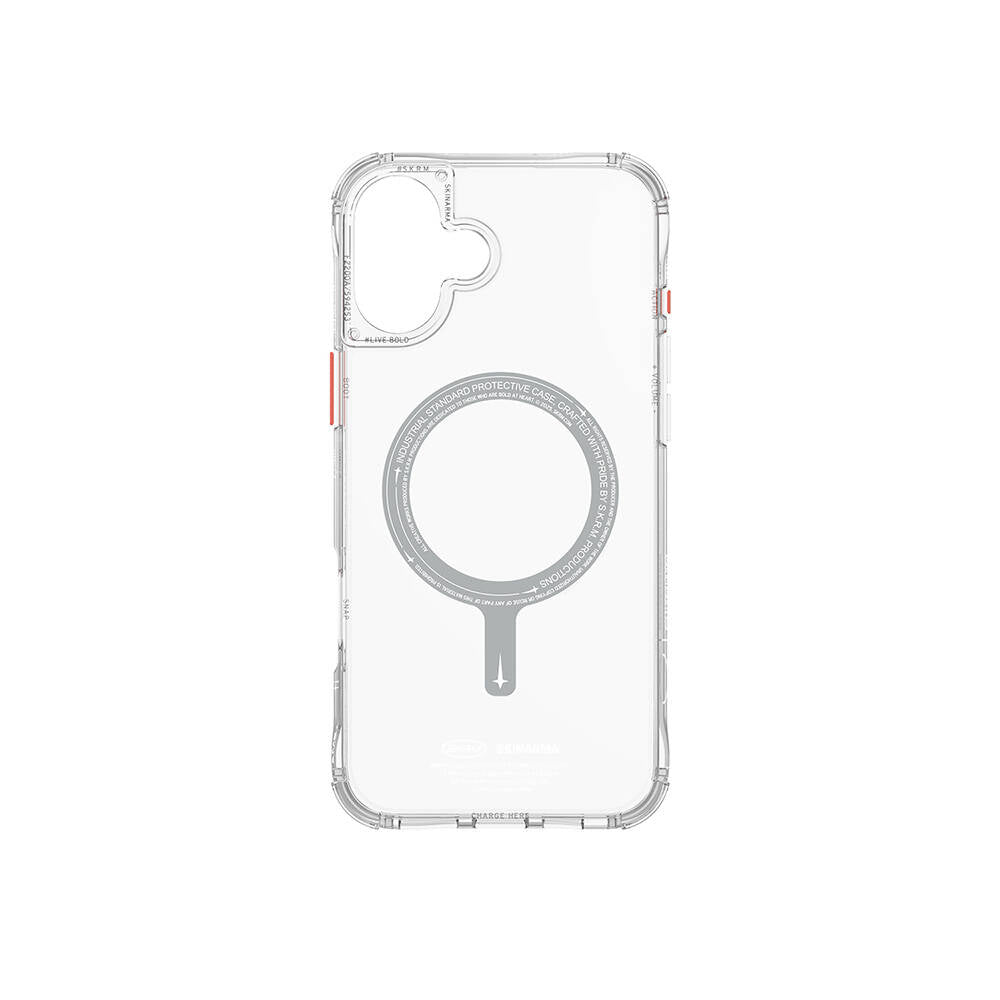 iPhone 16 Kılıf M-safe Şarj Özellikli Şeffaf Airbag Tasarımlı Skinarma Saido Kılıf