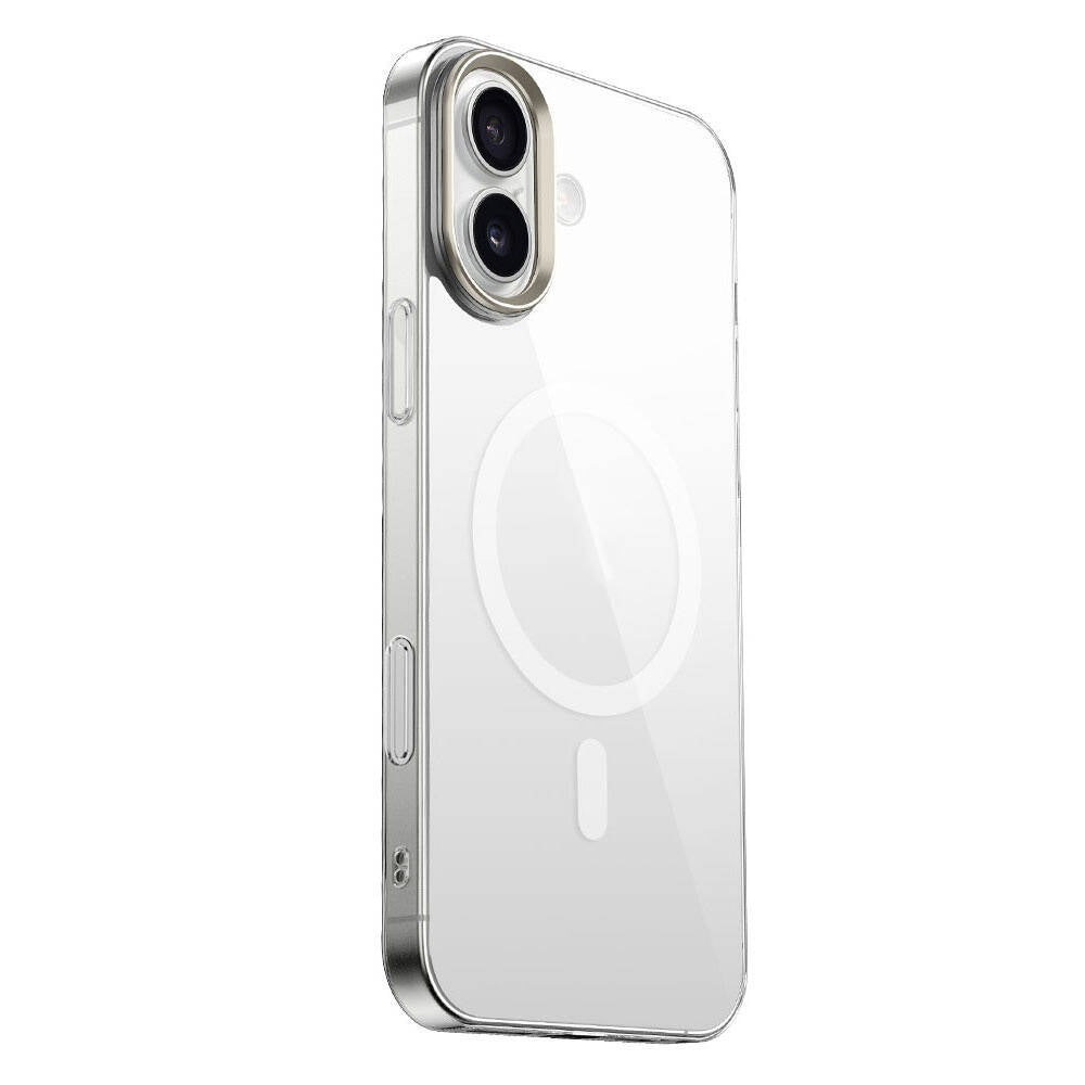 iPhone 16 Kılıf M-safe Şarj Özellikli Şeffaf Cam Arka Yüzey Zore G-Glass Kılıf