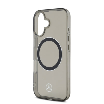 iPhone 16 Kılıf Mercedes Benz Orijinal Lisanslı M-safe Şarj Özellikli Saydam Yüzey Silver Ring Kılıf