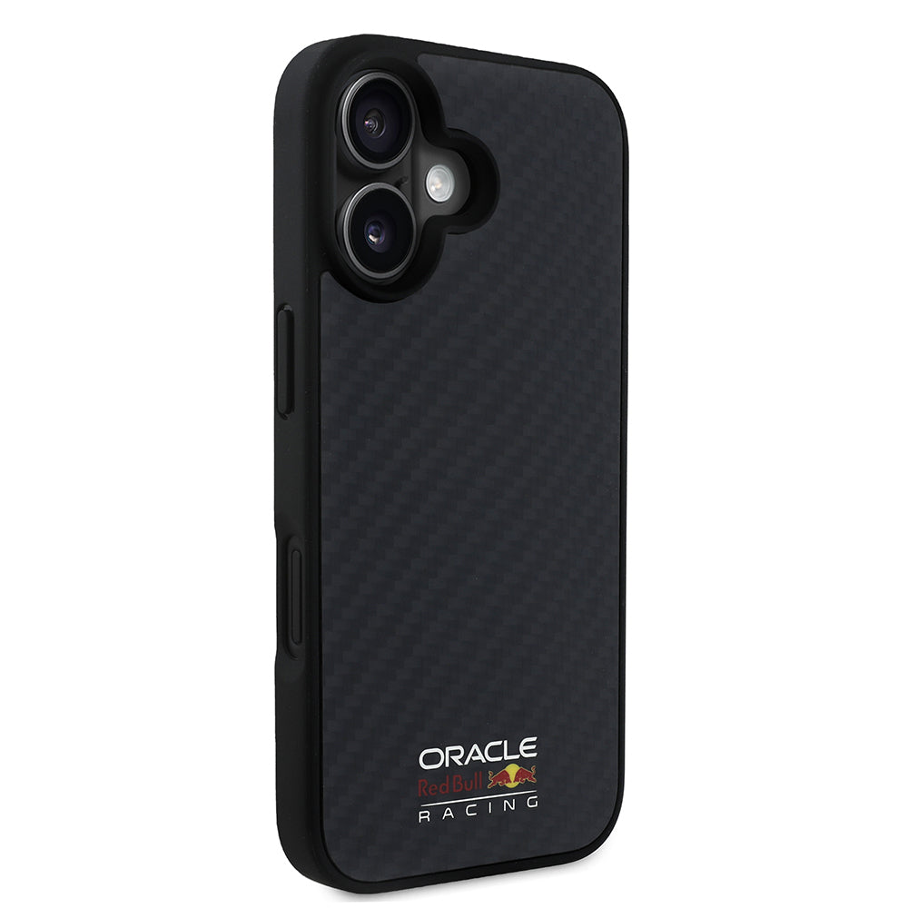 iPhone 16 Kılıf Redbull OrijinalLisanslı M-safe Şarj Özellikli Karbon Fiber Tasarımlı Parlayan Logolu Kılıf