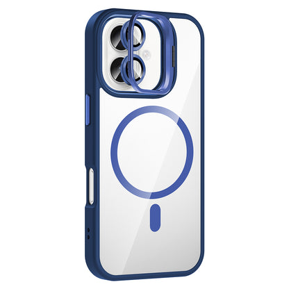 iPhone 16 Kılıf Standlı ve Kamera Lens Hediyeli M-Safe Şarj Özellikli Zore Etro Kılıf