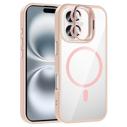 iPhone 16 Kılıf Standlı ve Kamera Lens Hediyeli M-Safe Şarj Özellikli Zore Etro Kılıf