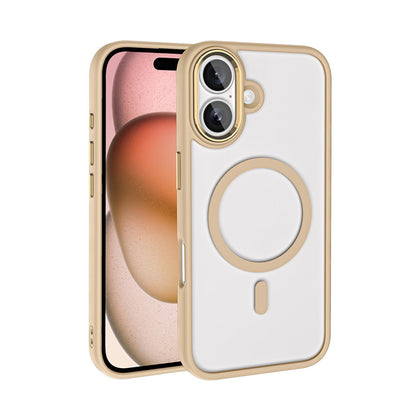 iPhone 16 Kılıf Wireless Şarj Özellikli Zore Krom M-safe Silikon Kılıf