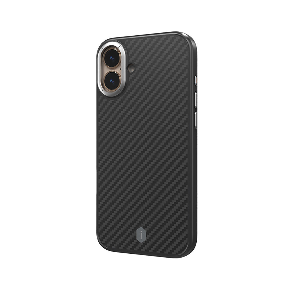 iPhone 16 Kılıf Wiwu DCC-205 M-safe Şarj Özellikli Aramid Fiber Tasarım Kevlar Kılıf