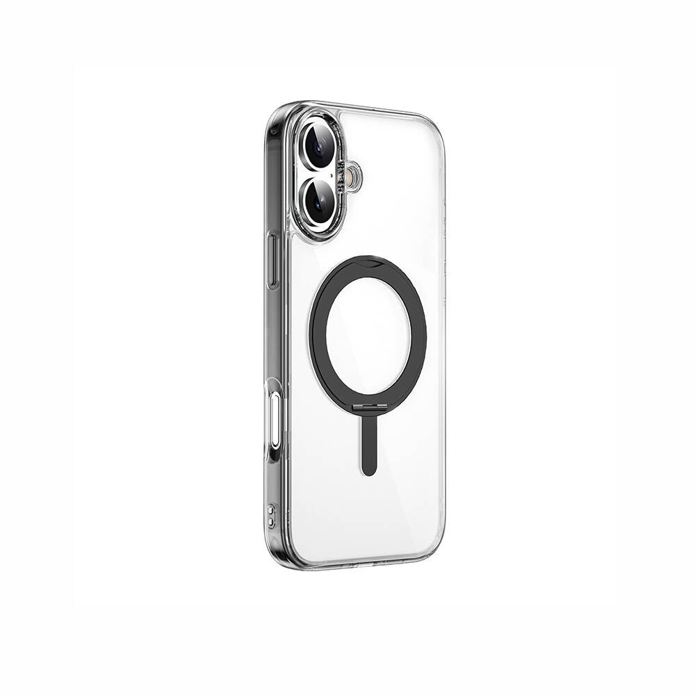 iPhone 16 Kılıf Wiwu MCC-201 iShield Ultra Serisi M-safe Şarj Özellikli Standlı Crystal Sert PC Kılıf