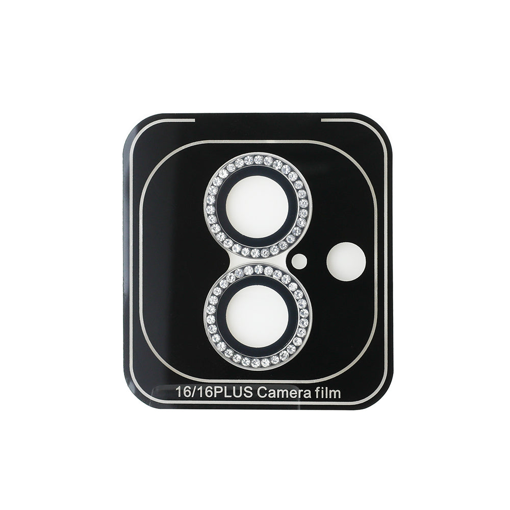 iPhone 16 Plus Guess Orijinal Lisanslı Rhinestone Taşlı Lens Koruyucu