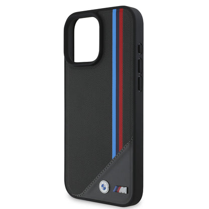 iPhone 16 Plus Kılıf BMW Orijinal Lisanslı M-safe Şarj Özellikli M Logolu Üç Çizgili Dikiş Detaylı Meshed Tricolor Stripes Kılıf