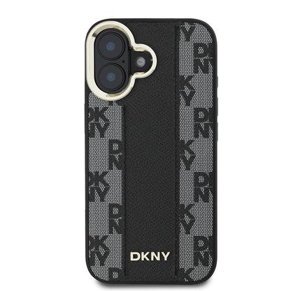 iPhone 16 Plus Kılıf DKNY Orijinal Lisanslı M-safe Şarj Özellikli 3D Yazılı Checkered Pattern Kılıf