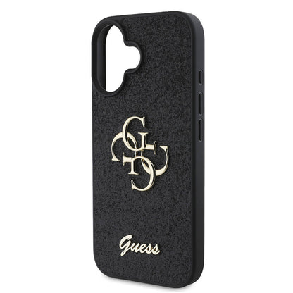 iPhone 16 Plus Kılıf Guess Orijinal Lisanslı 4G Büyük Metal Logolu Glitter Kılıf