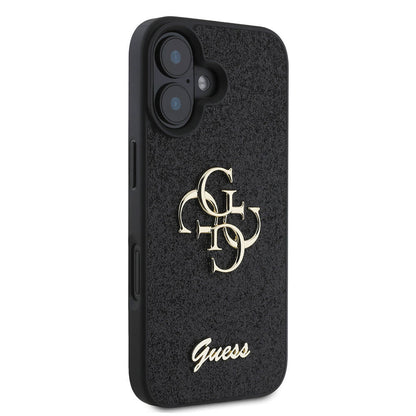 iPhone 16 Plus Kılıf Guess Orijinal Lisanslı 4G Büyük Metal Logolu Glitter Kılıf