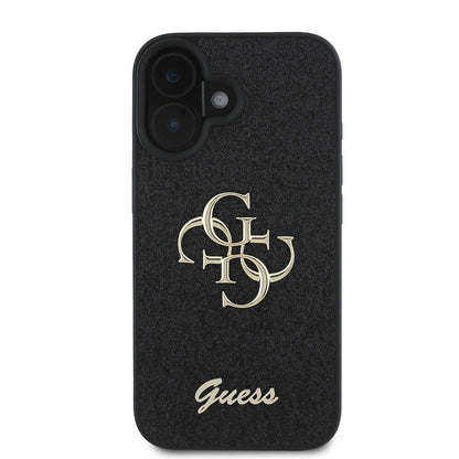 iPhone 16 Plus Kılıf Guess Orijinal Lisanslı 4G Büyük Metal Logolu Glitter Kılıf