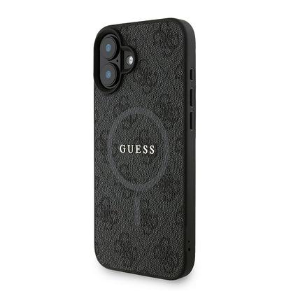 iPhone 16 Plus Kılıf Guess Orijinal Lisanslı M-safe Şarj Özellikli PU Deri Bilek Askı İpli Yazı Logolu Kılıf