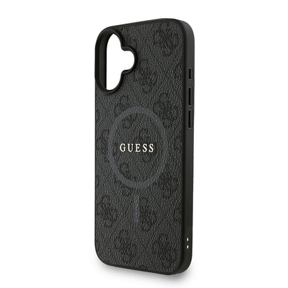 iPhone 16 Plus Kılıf Guess Orijinal Lisanslı M-safe Şarj Özellikli PU Deri Bilek Askı İpli Yazı Logolu Kılıf