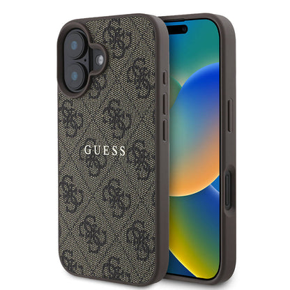 iPhone 16 Plus Kılıf Guess Orijinal Lisanslı M-safe Şarj Özellikli 4G Desenli Yazı Logolu Kılıf