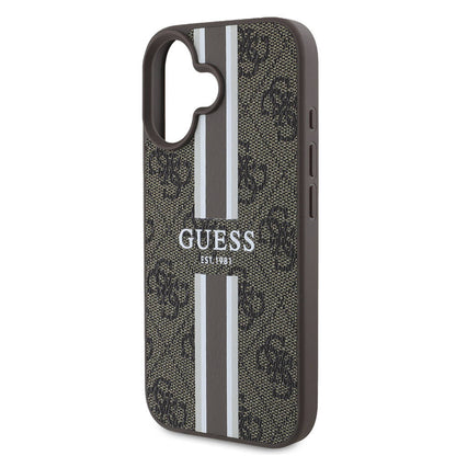 iPhone 16 Plus Kılıf Guess Orijinal Lisanslı M-safe Şarj Özellikli 4G Şerit Tasarımlı Printed Kılıf