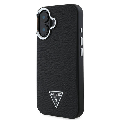 iPhone 16 Plus Kılıf Guess Orijinal Lisanslı M-safe Şarj Özellikli Grained Triangle Kılıf