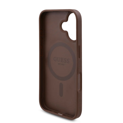 iPhone 16 Plus Kılıf Guess Orijinal Lisanslı M-safe Şarj Özellikli Gül Baskılı 4G Desenli Yazı Logolu Kılıf