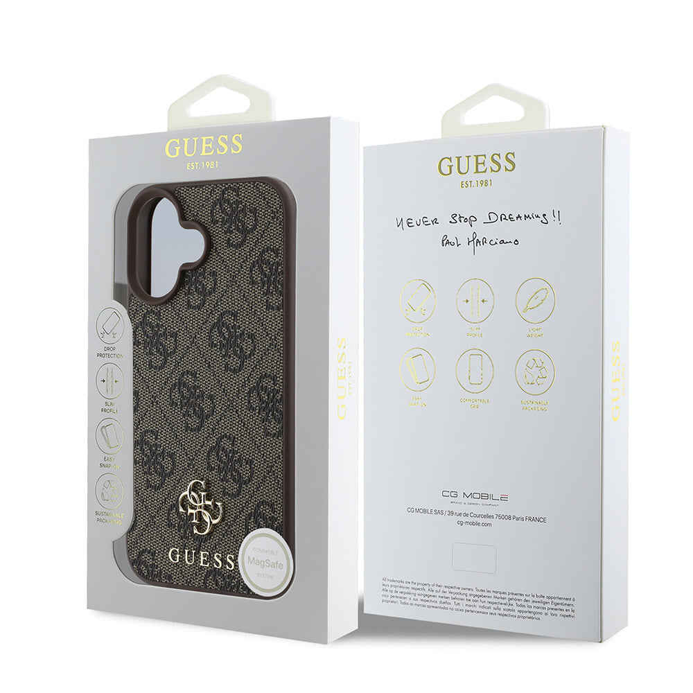 iPhone 16 Plus Kılıf Guess Orijinal Lisanslı M-safe Şarj Özellikli Small 4G Classic Kılıf