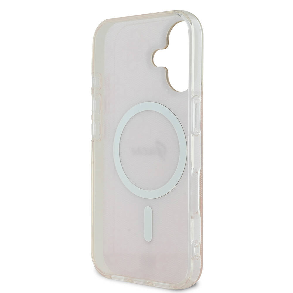 iPhone 16 Plus Kılıf Guess Orijinal Lisanslı M-safe Şarj Özellikli Yazı Logolu 4G Desenli Kılıf