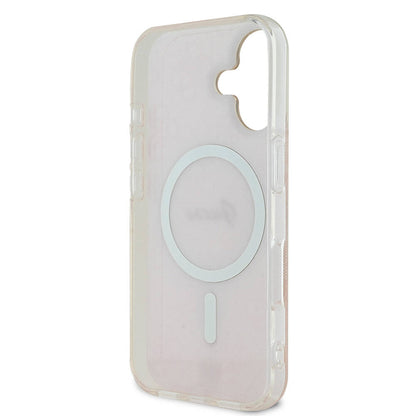 iPhone 16 Plus Kılıf Guess Orijinal Lisanslı M-safe Şarj Özellikli Yazı Logolu 4G Desenli Kılıf