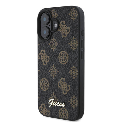 iPhone 16 Plus Kılıf Guess Orijinal Lisanslı M-safe Şarj Özellikli Yazı Logolu Peony Kılıf