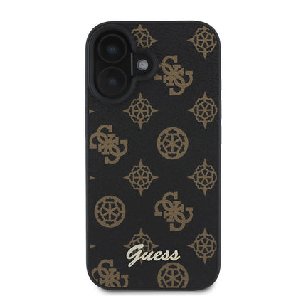 iPhone 16 Plus Kılıf Guess Orijinal Lisanslı M-safe Şarj Özellikli Yazı Logolu Peony Kılıf