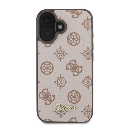 iPhone 16 Plus Kılıf Guess Orijinal Lisanslı M-safe Şarj Özellikli Yazı Logolu Peony Kılıf