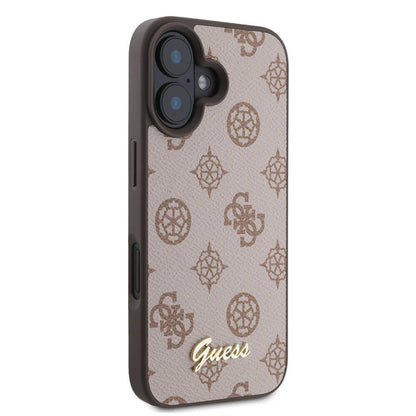 iPhone 16 Plus Kılıf Guess Orijinal Lisanslı M-safe Şarj Özellikli Yazı Logolu Peony Kılıf